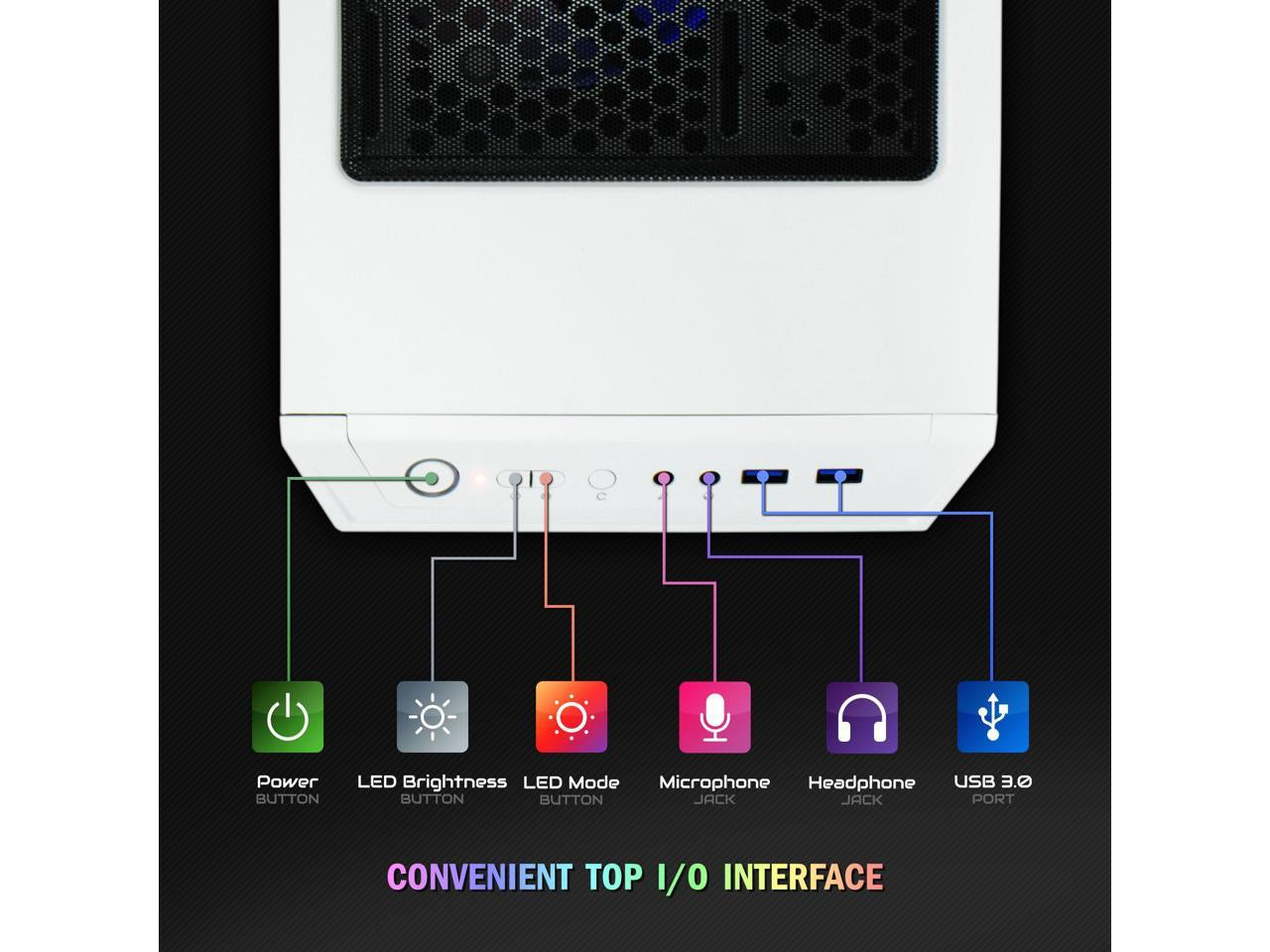 Castle Escritorios Para Juegos, AMD Ryzen 5 5600G, 16GB, 1TB SSD, Blanco