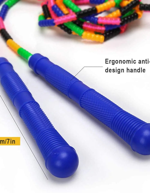 Load image into Gallery viewer, 2PCS Double Dutch Jump Rope Long Jump Rope 16 FT Beaded Skipping Rope, Ergonomic Design
