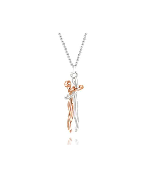 Load image into Gallery viewer, Love Hug Necklace Unisex Men Women Couple Jewelry Simple Temperament Clavicle Chain Valentines Day Lover Gift
