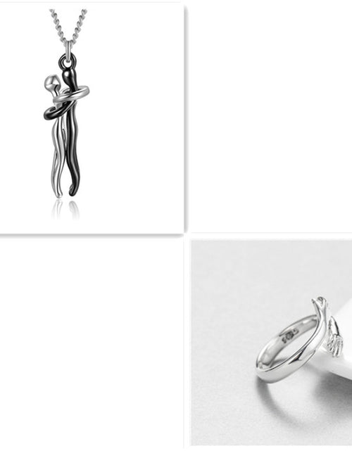 Load image into Gallery viewer, Love Hug Necklace Unisex Men Women Couple Jewelry Simple Temperament Clavicle Chain Valentines Day Lover Gift
