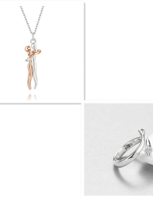 Load image into Gallery viewer, Love Hug Necklace Unisex Men Women Couple Jewelry Simple Temperament Clavicle Chain Valentines Day Lover Gift

