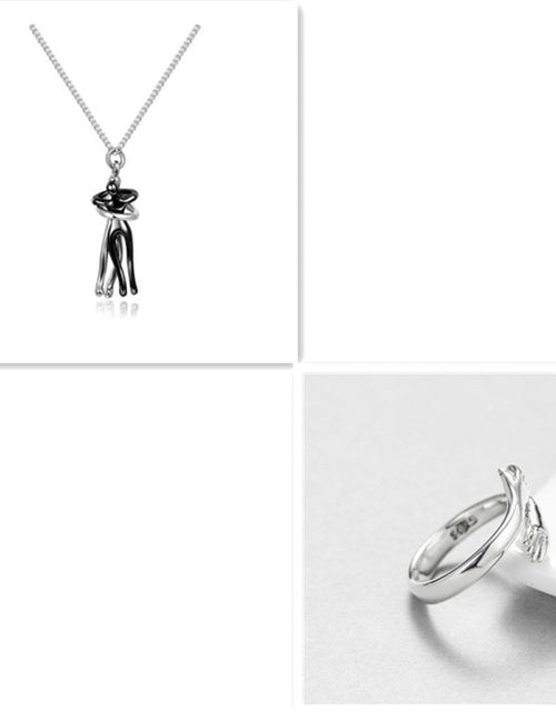 Load image into Gallery viewer, Love Hug Necklace Unisex Men Women Couple Jewelry Simple Temperament Clavicle Chain Valentines Day Lover Gift
